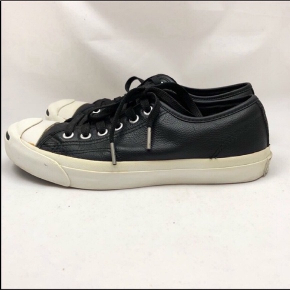 CONVERSE Jack Purcell Black Leather Shoes. - Picture 6 of 8
